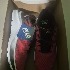 Fila Black and Red Athletic Sneakers